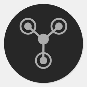 Back to the 80's by Time Travel Machine Runder Aufkleber