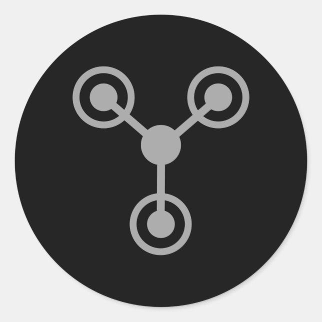 Back to the 80's by Time Travel Machine Runder Aufkleber (Vorderseite)