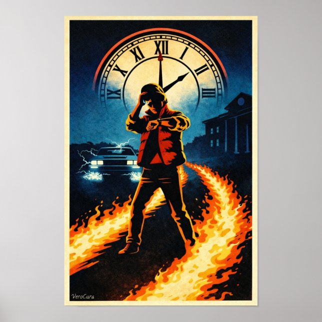 Back to the Future Inspired Retro Movie Poster Art (Vorne)