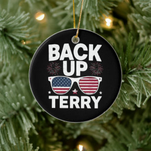 Back Up Terry Lustig 4. Juli Patriotische Feuerwer Keramik Ornament