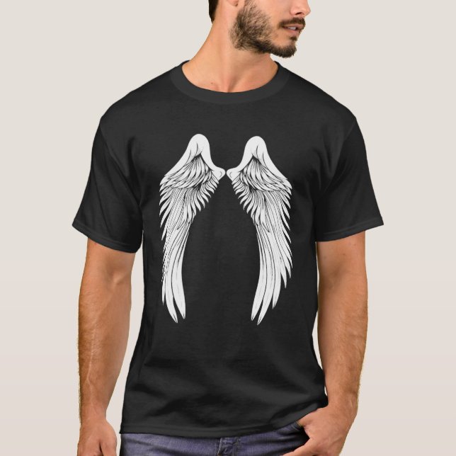 Back White Angel Wings T-Shirt (Vorderseite)