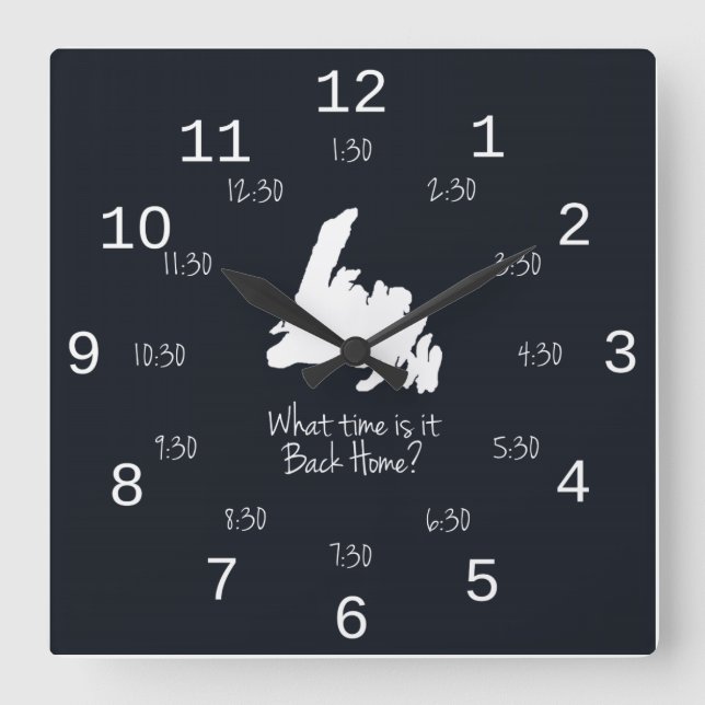 Back Zuhause Time - EST Edition Quadratische Wanduhr (Vorderseite)