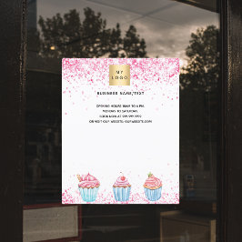 Backbäckerei Logo pinkfarbene weiße Kuchen Flyer