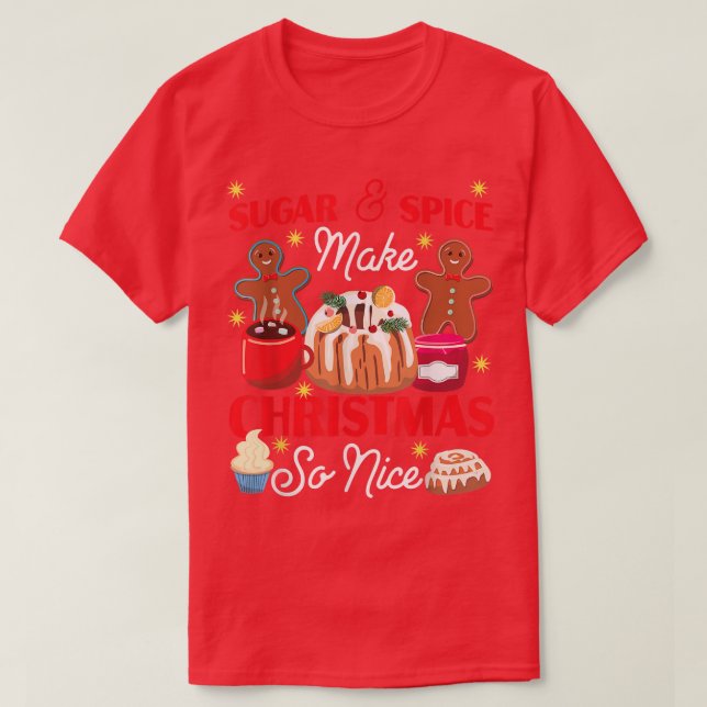 Backbackwein Weihnachtskohl Lebkuchen Mann Cupca T-Shirt (Design vorne)