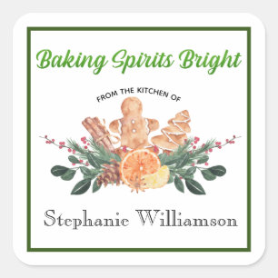 Backbriefe Spirituosen Bright Food Geschenk "from  Quadratischer Aufkleber