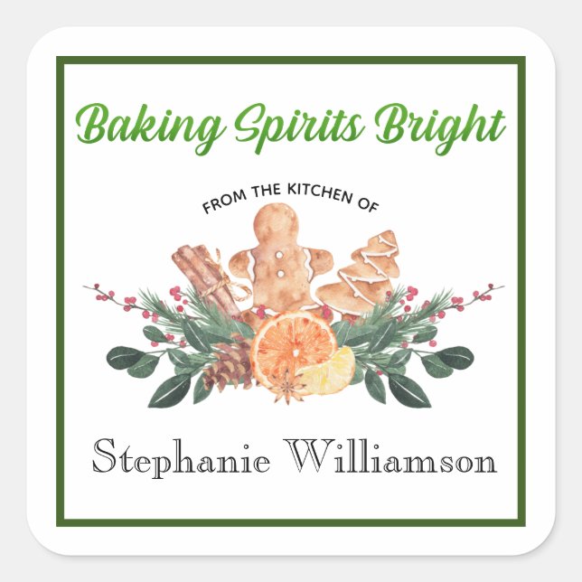 Backbriefe Spirituosen Bright Food Geschenk "from  Quadratischer Aufkleber (Vorderseite)