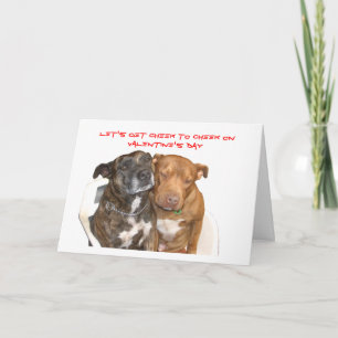 Backe zu Backe Staffy Valentinsgruß Feiertagskarte