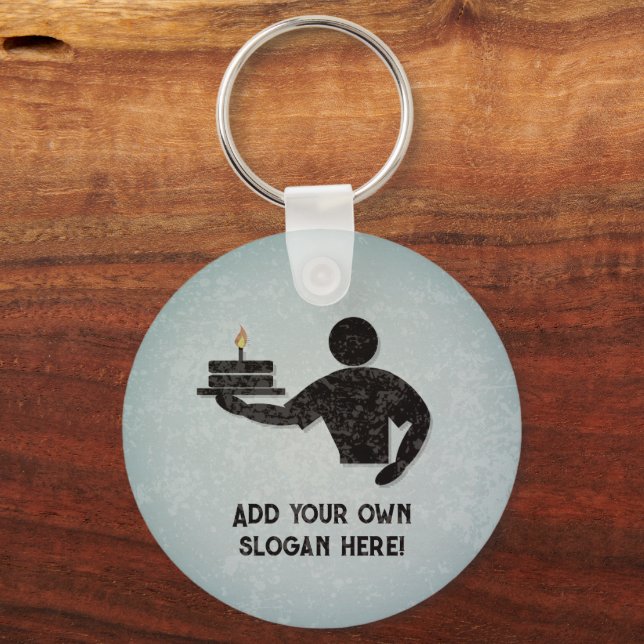 Backed a Cake Baker Theme - Ihr Text auf beiden Se Schlüsselanhänger (Vorderseite)