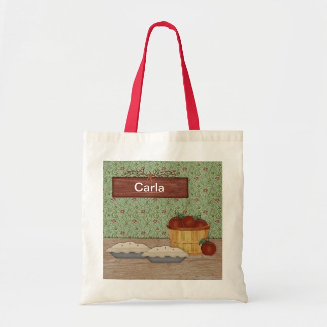 Backen Apple Pie Individuelle Name Bag Tragetasche (Vorne)