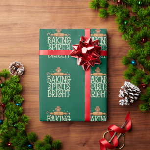 Backen belebt die Weihnachtsgeister Lustiger Weihn Geschenkpapier