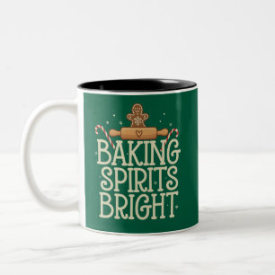 Backen belebt die Weihnachtsgeister Lustiger Weihn Zweifarbige Tasse