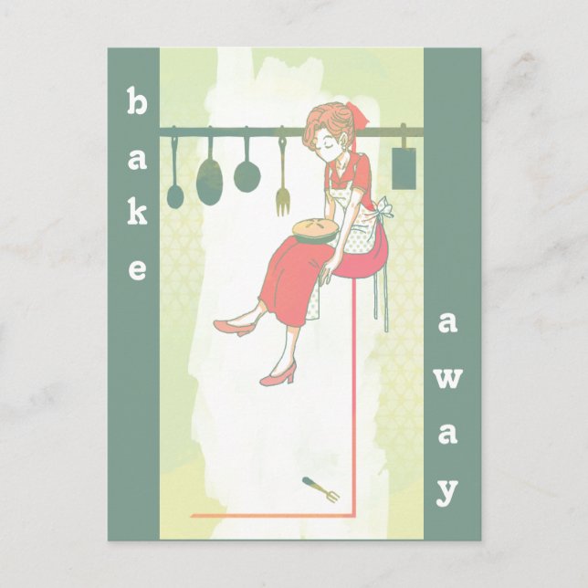 Backen eines Kuchens Postkarte (Vorderseite)