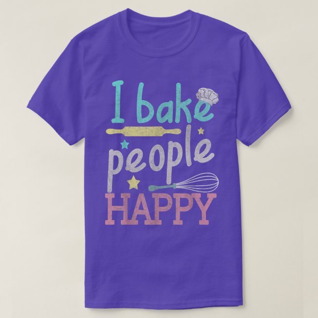 Backen Ich backe Menschen glücklichen Konditorei K T-Shirt (Design vorne)
