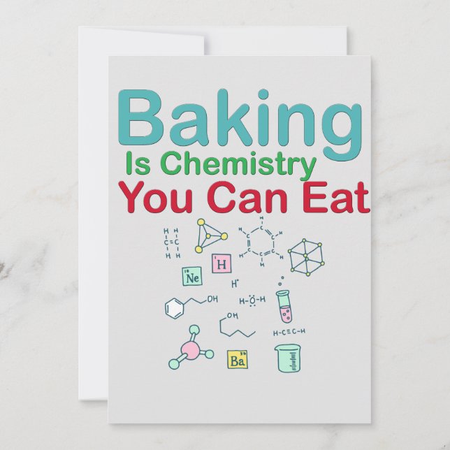 Backen ist Chemie, die man essen kann Einladung (Rückseite)