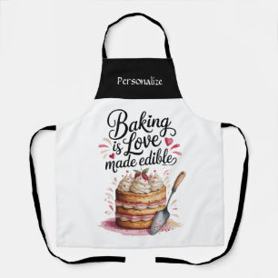 Backen ist Liebe Zitat Küche Bäcker Personalisiert Schürze