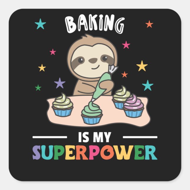Backen ist mein süßer, süßer Schlauch, gebacken Quadratischer Aufkleber (Vorderseite)