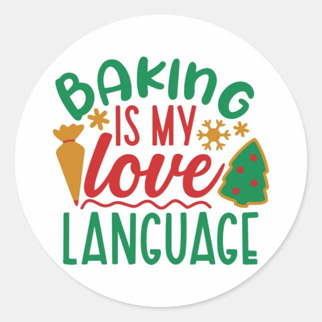 Backen ist meine Liebe Runder Aufkleber (Vorderseite)