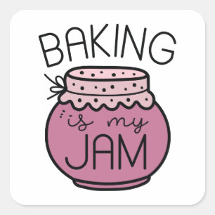 Backen ist meine Marmelade Quadratischer Aufkleber