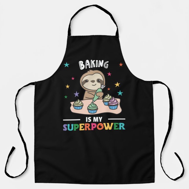 Backen ist meine Supermacht süß, gebacken, erwachs Schürze (Vorderseite)