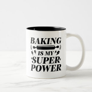 Backen ist meine Supermacht Zweifarbige Tasse