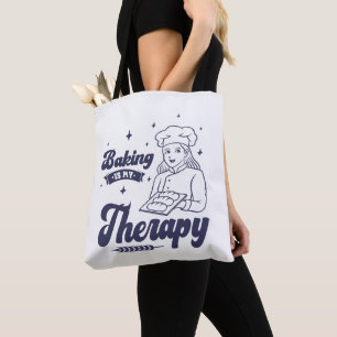 Backen ist meine Therapie, lustige Backgeschenke K Tasche