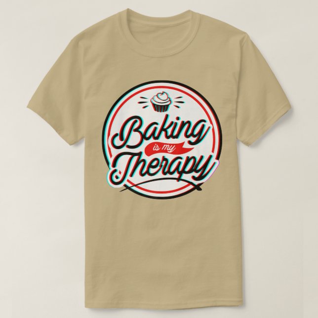 Backen ist meine Therapie T-Shirt (Design vorne)