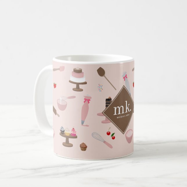 Backen & Kochen Backwaren Kochen Monogramm Kaffeetasse (Vorderseite Links)