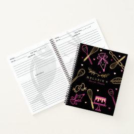 Backen & Kochen Utensil Schwarz & Gold Rezept Notizbuch