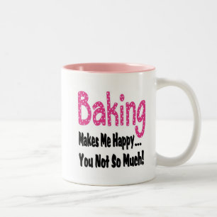 Backen macht mich glücklich zweifarbige tasse