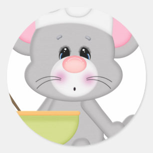 Backen-Maus Runder Aufkleber