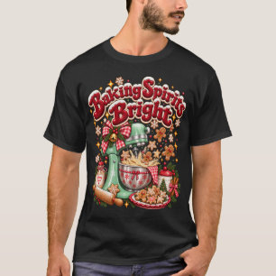 Backen mit festlichem Geist Retro-Weihnachts-Ginge T-Shirt