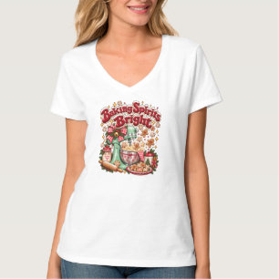Backen mit festlichem Geist Retro-Weihnachts-Ginge T-Shirt