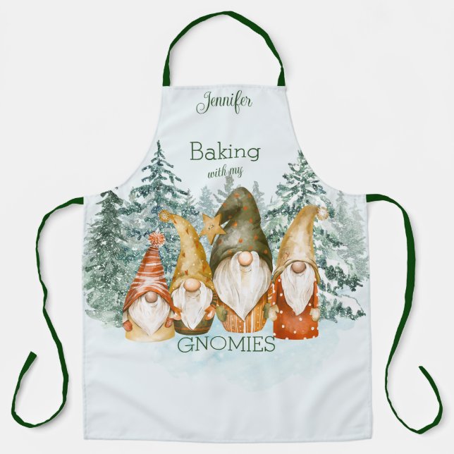 Backen mit meinen Gnomen Weihnachten Schürze (Vorderseite)