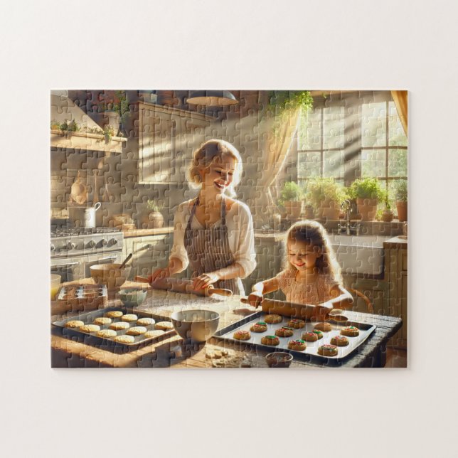 Backen Mutter & Tochter Gemütliche Küche (Horizontal)