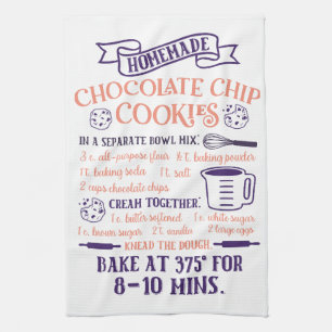 Backen, Schokolade Chip Cookie Rezept Küchentuch