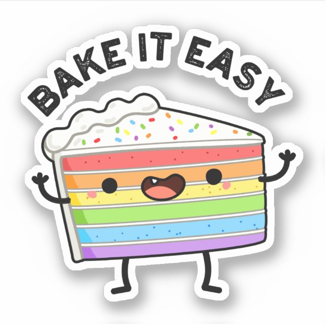 Backen Sie es leicht Funny Cake Puff Aufkleber (Vorderseite)