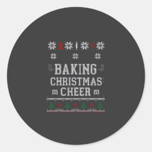 Backen Sie Weihnachtsfreude Lebkuchen-Ofen-Strickm Runder Aufkleber