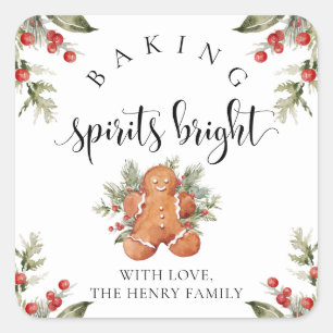 Backen Spirituosen Helle Weihnachtsgeschenk Aufkle Quadratischer Aufkleber