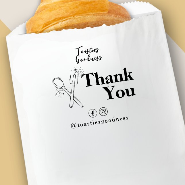 Backen Utensits Vielen Dank Business Name Bäckerei Gummistempel (Von Creator hochgeladen)