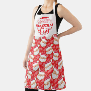 Backen von Weihnachtsfreude Santa-Keks-Muster Schürze
