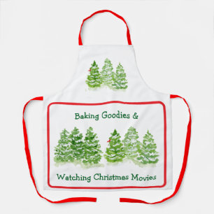 Backen + Weihnachtsfilme anschauen Wasserfarben Bä Schürze
