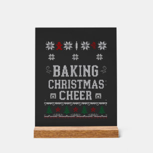 Backen Weihnachtsfreude Lebkuchen Ofen Strickmuste Acrylschild