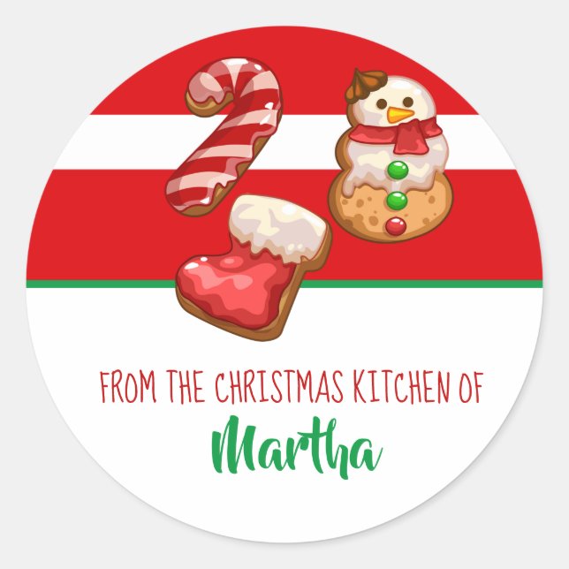 Backen Weihnachtskekse Runder Aufkleber (Vorderseite)