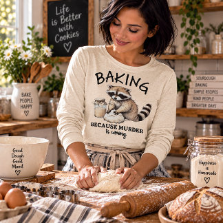 Backen, weil Mord falsch ist, lustiger Waschbär-Bä Tri-Blend Shirt