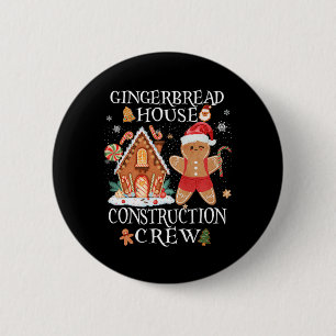 Backen Xmas Gingerbrot House Construction Crew De Button