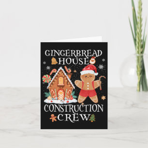 Backen Xmas Gingerbrot House Construction Crew De Karte