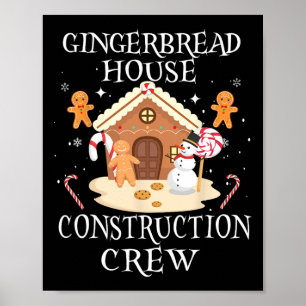 Backen Xmas Gingerbrot House Construction Crew De Poster