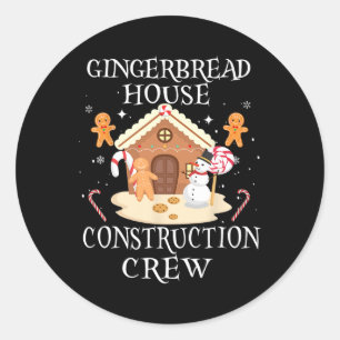 Backen Xmas Gingerbrot House Construction Crew De Runder Aufkleber