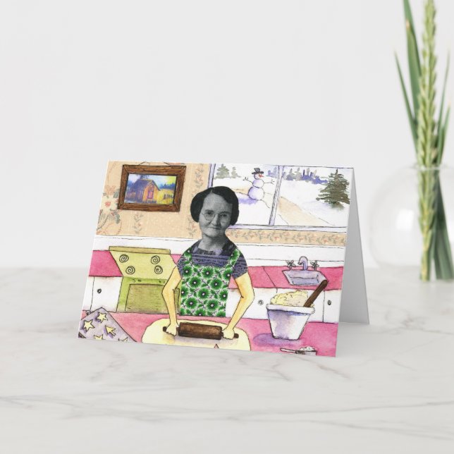 Backen-Zuckerplätzchen-Karte Feiertagskarte (Vorderseite)