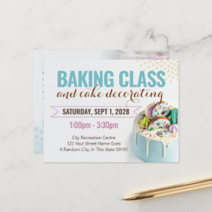 Backend Cake Decoration Class Event Flyer Postkarte